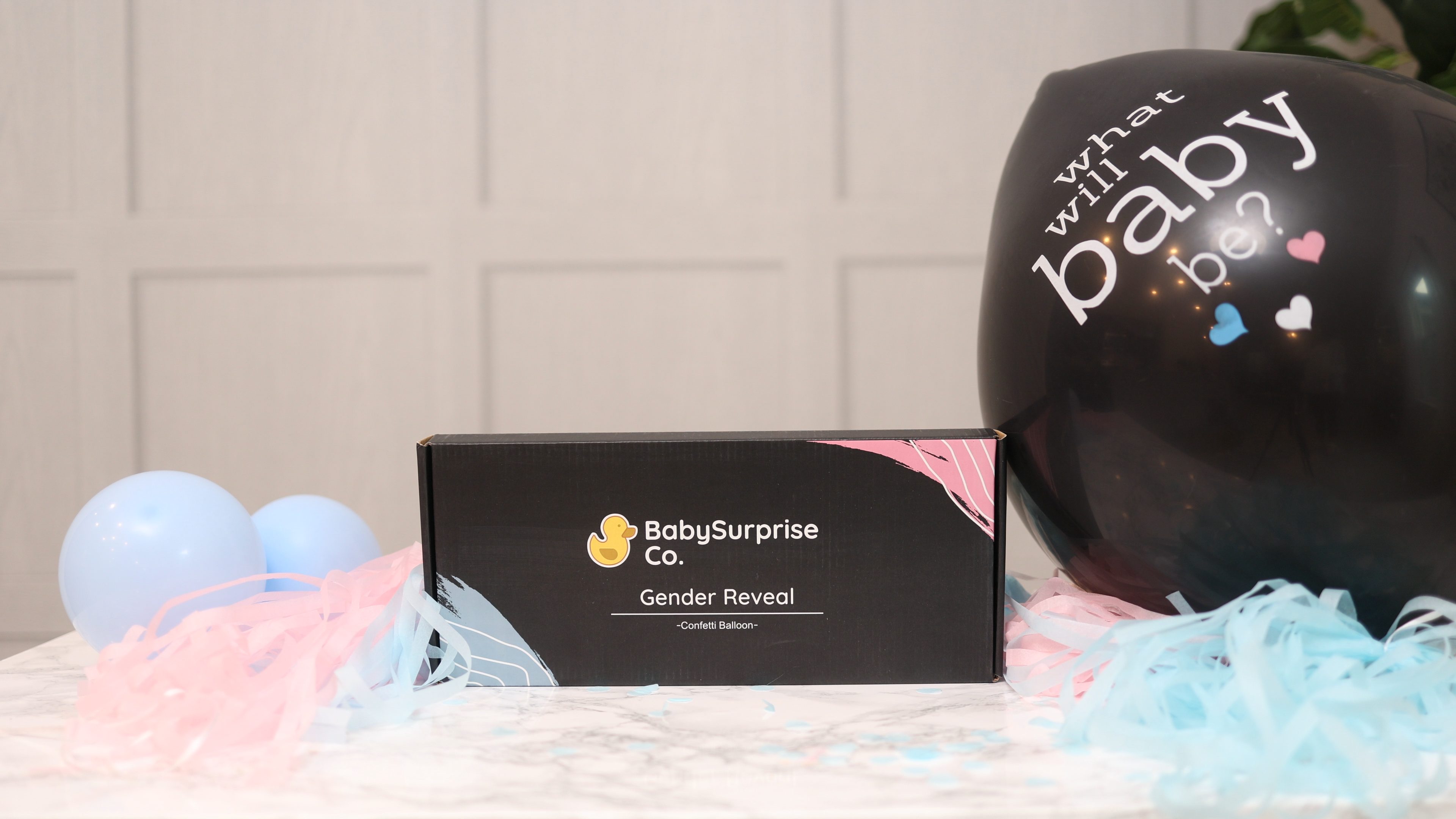What Will Baby Be? Gender Reveal Balloon | 36 Inch Boy or Girl Balloon with Mini Balloons and Confetti