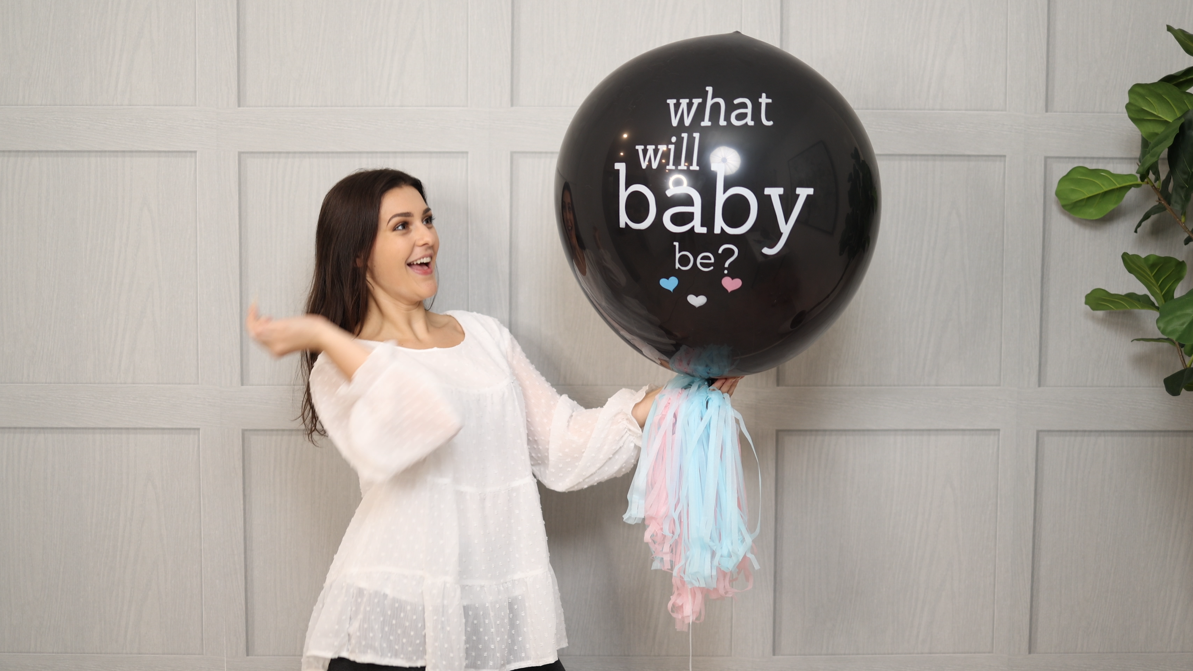 What Will Baby Be? Gender Reveal Balloon | 36 Inch Boy or Girl Balloon with Mini Balloons and Confetti