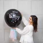 What Will Baby Be? Gender Reveal Balloon | 36 Inch Boy or Girl Balloon with Mini Balloons and Confetti