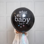 What Will Baby Be? Gender Reveal Balloon | 36 Inch Boy or Girl Balloon with Mini Balloons and Confetti