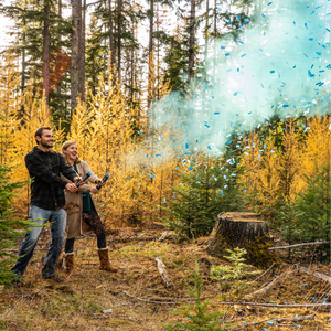 Gender Reveal Confetti & Powder Smoke Cannons - 4 Blue